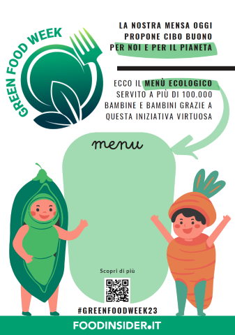 Mensa scolastica: il Comune aderisce alla Green Food Week promossa da FoodInsider
